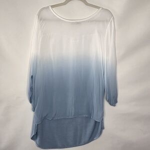 Prontomoda Giusy Silk Viscose Blend Top Size L Mixed Media Lightweight Tunic.